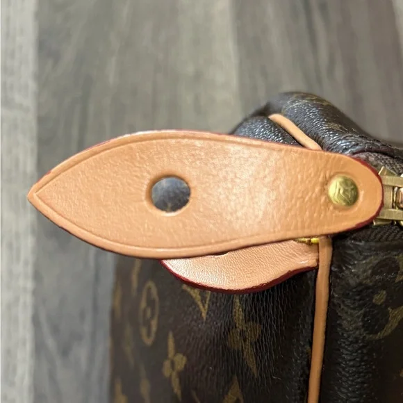 Louis Vuitton Speedy 25 Brown Monogram Satchel with Pink Scarf and Charm - Picture 15 of 16